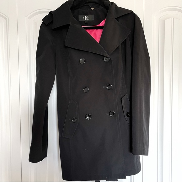 Calvin Klein Short Trench Coat - Picture 3 of 11